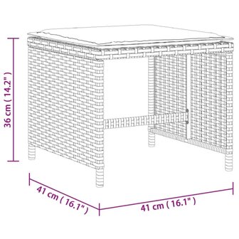 Tuinkrukken 4 st met kussens 41x41x36 cm poly rattan grijs 11