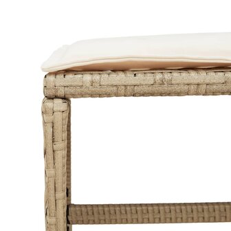 Tuinkrukken 4 st met kussens 41x41x36 cm poly rattan beige 8