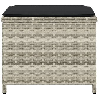 Tuinkrukken 4 st met kussens 41x41x36 cm poly rattan lichtgrijs 6