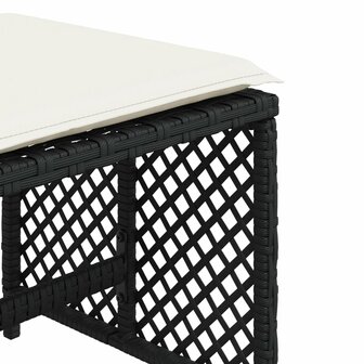 Tuinkrukken 4 st met kussens 41x41x36 cm poly rattan zwart 9