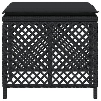 Tuinkrukken 4 st met kussens 41x41x36 cm poly rattan zwart 6