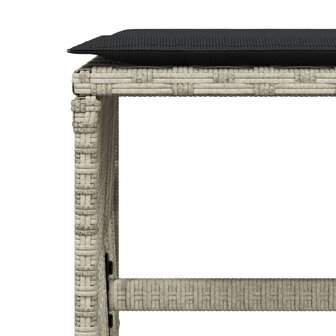 Tuinkrukken 4 st met kussens 41x41x36 cm poly rattan lichtgrijs 8