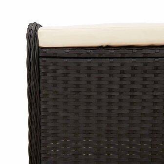 Tuinkruk met kussen 58x46x46 cm poly rattan zwart 7