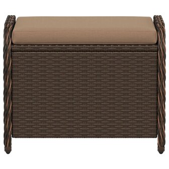 Tuinkruk met kussen 58x46x46 cm poly rattan bruin 4