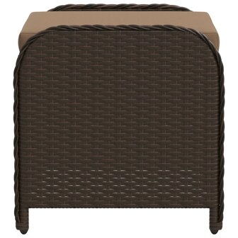 Tuinkruk met kussen 58x46x46 cm poly rattan bruin 5