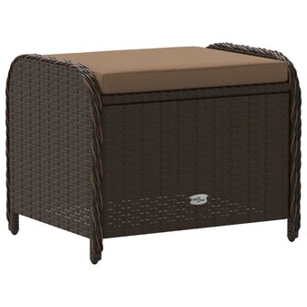 Tuinkruk met kussen 58x46x46 cm poly rattan bruin 6