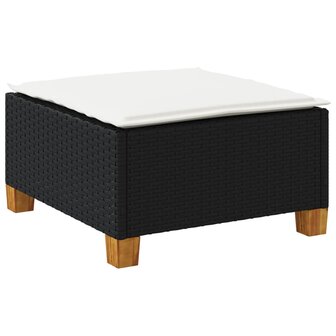 Tuinkruk met kussen 63,5x56x32 cm poly rattan zwart 6