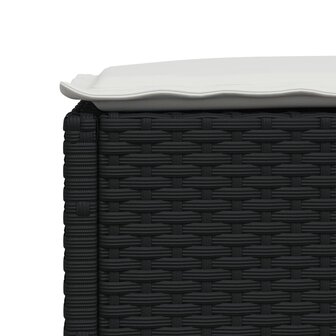 Tuinkruk met kussen 63,5x56x32 cm poly rattan zwart 7