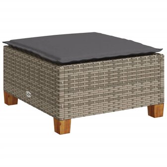 Tuinkruk met kussen 63,5x56x32 cm poly rattan grijs 2