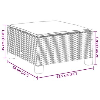 Tuinkruk met kussen 63,5x56x32 cm poly rattan grijs 8