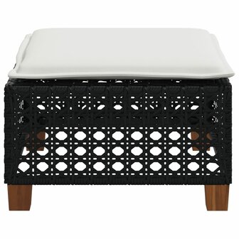 Tuinkruk met kussen 63,5x56x32 cm poly rattan zwart 5