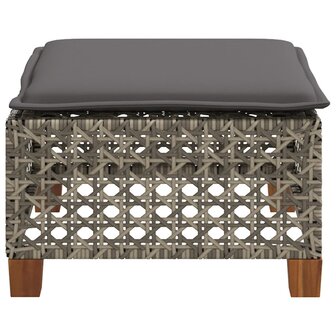 Tuinkruk met kussen 63,5x56x32 cm poly rattan grijs 5