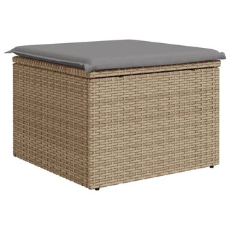 Tuinkruk met kussen 55x55x37 cm poly rattan beige 6