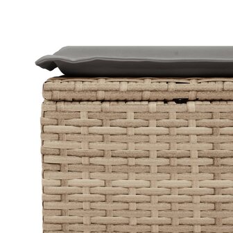 Tuinkruk met kussen 55x55x37 cm poly rattan beige 7