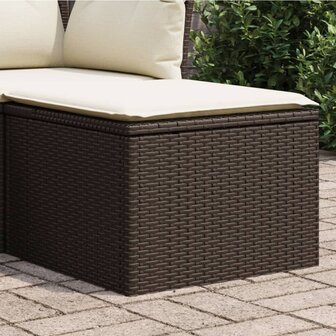 Tuinkruk met kussen 55x55x37 cm poly rattan bruin 1