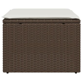 Tuinkruk met kussen 55x55x37 cm poly rattan bruin 4