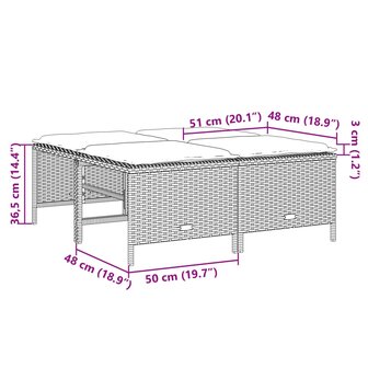 Tuinkrukken met kussens 4 st poly rattan beige 7