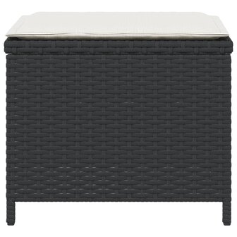 Tuinkrukken 4 st met kussens 40x40x35 cm poly rattan zwart 6