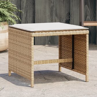 Tuinkrukken 4 st met kussens 40x40x35 cm poly rattan beige 1