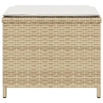 Tuinkrukken 4 st met kussens 40x40x35 cm poly rattan beige 6