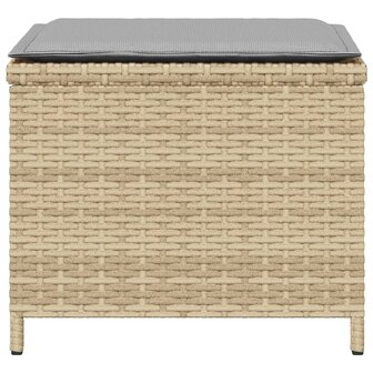 Tuinkrukken 4 st kussens 40x40x35 cm poly rattan gemengd beige 6