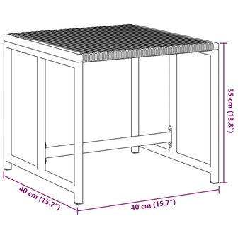 Tuinkrukken 4 st poly rattan zwart 9