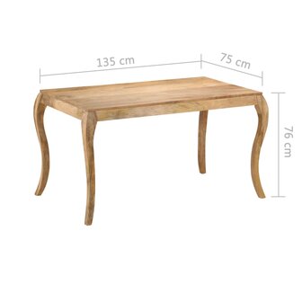 Eettafel 135x75x76 cm massief mangohout 5