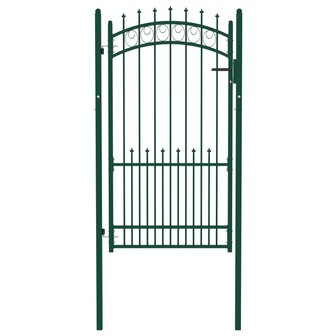 Poort met speerpunten 100x175 cm staal groen 1