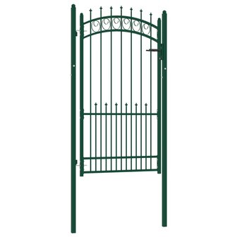 Poort met speerpunten 100x175 cm staal groen 2