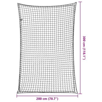 Aanhangwagennet elastisch touw 3x2 m polypropeen zwart 6