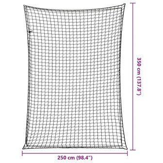 Aanhangwagennet elastisch touw 3,5x2,5 m polypropeen zwart 6