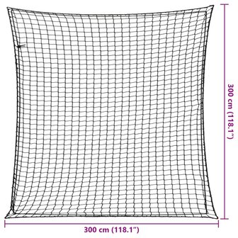 Aanhangwagennet elastisch touw 3x3 m polypropeen zwart 6