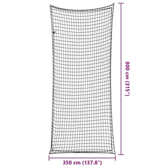 Aanhangwagennet elastisch touw 8x3,5 m polypropeen zwart 6