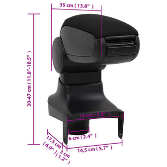 Armsteun 15x35x(30-47) cm ABS zwart 10