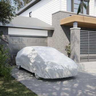 Autohoes voor sedan met gespriemen M volledig zilverkleurig 1