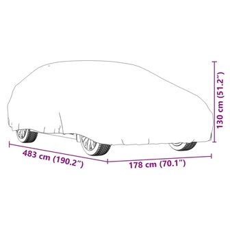 Autohoes voor sedan met gespriemen L volledig zilverkleurig 10