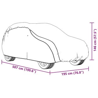 Autohoes voor SUV met gespriemen XL volledig zilverkleurig 10