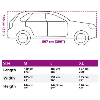 Autohoes voor SUV met gespriemen XL volledig zilverkleurig 11