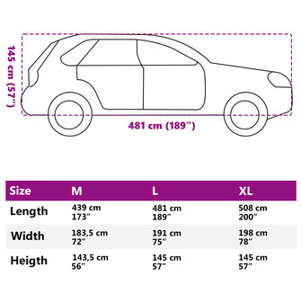 Autohoes voor SUV L nonwoven stof volledig grijs 11