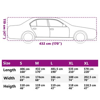 Autohoes voor sedan hagelbescherming M zilverkleurig en grijs 11