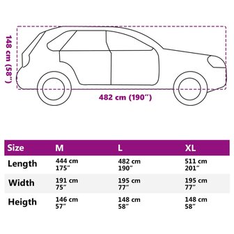 Autohoes voor SUV hagelbescherming L zilverkleurig en grijs 11