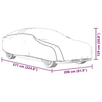 Autohoes voor sedan met gespriemen M PEVA zilverkleurig 10