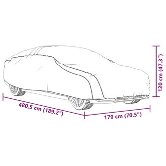 Autohoes voor sedan met gespriemen L PEVA zilverkleurig 10