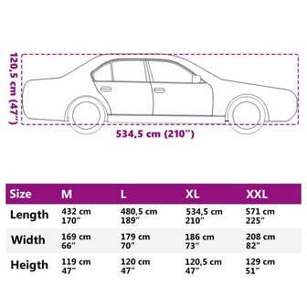 Autohoes voor sedan met gespriemen XL PEVA zilverkleurig 11