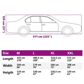 Autohoes voor sedan met gespriemen XXL PEVA zilverkleurig 11