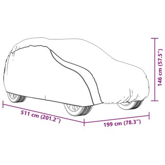 Autohoes voor SUV met gespriemen XL volledig PEVA zilverkleurig 10