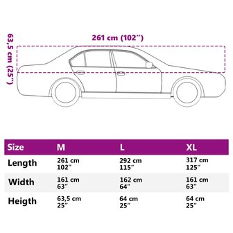 Autohoes voor helft van de auto met haken M PEVA zilverkleurig 10