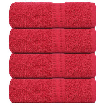 Gastendoekjes 4 st 30x50 cm 360 g/m&sup2; 100% katoen rood 1