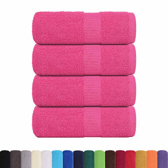 Gastendoekjes 4 st 30x50 cm 360 g/m&sup2; 100% katoen roze 2