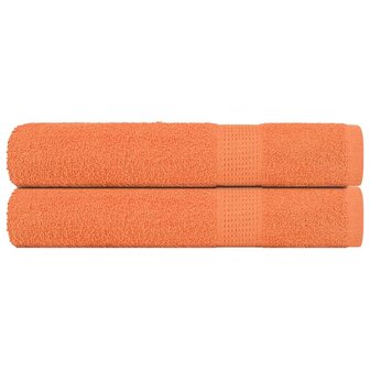 Saunahanddoeken 2 st 80x200 cm 360 g/m&sup2; 100% katoen oranje 1